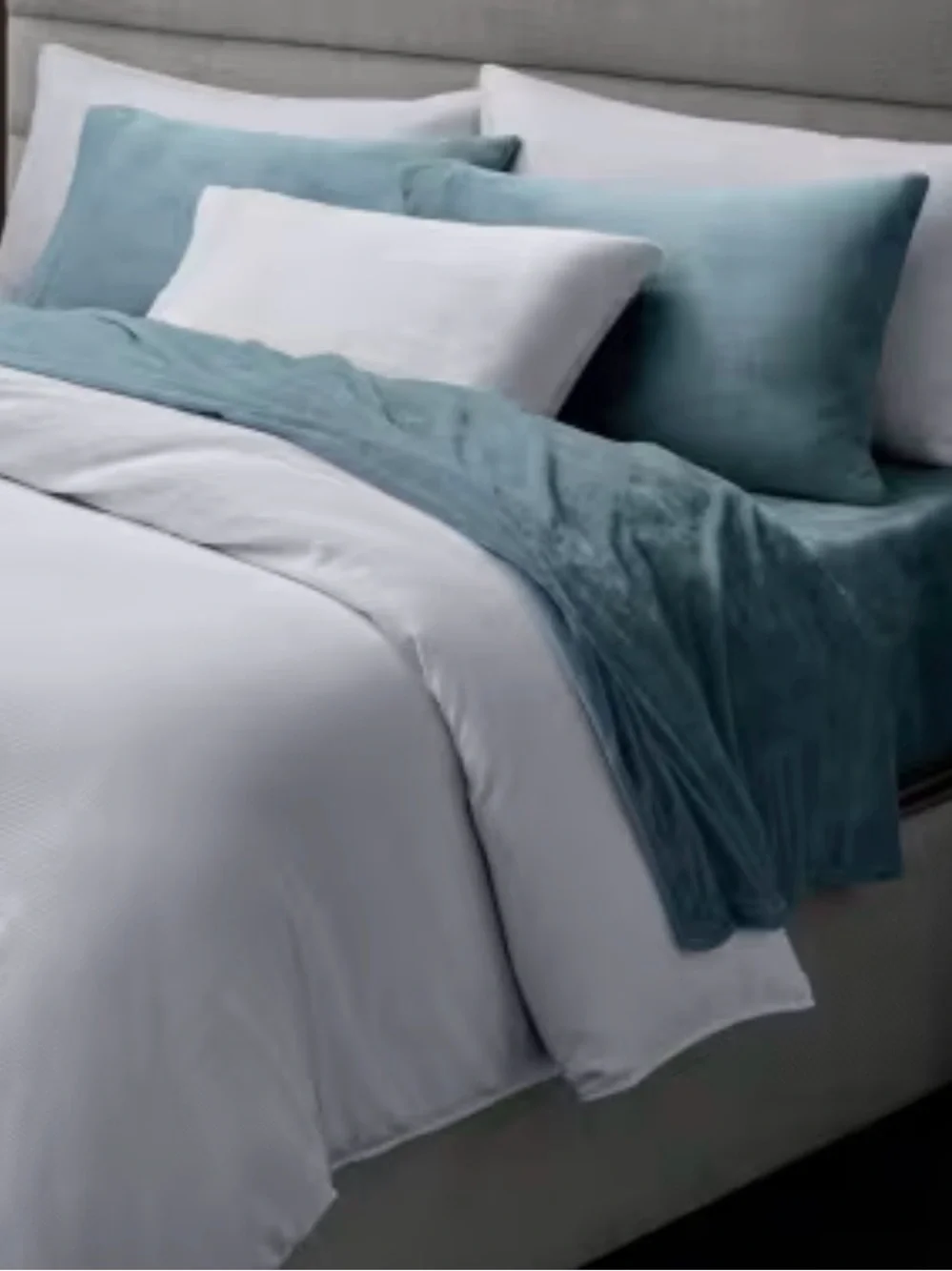 Sleep Number Winter Plush Soft Sheet Set California King Light Blue Cal King NWT